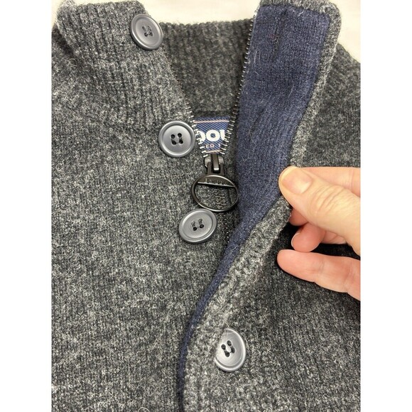 Barbour Wool Quarter Zip Sweater Dark Grey Large Zipper Long Sleeve Pullover - Picture 5 of 9